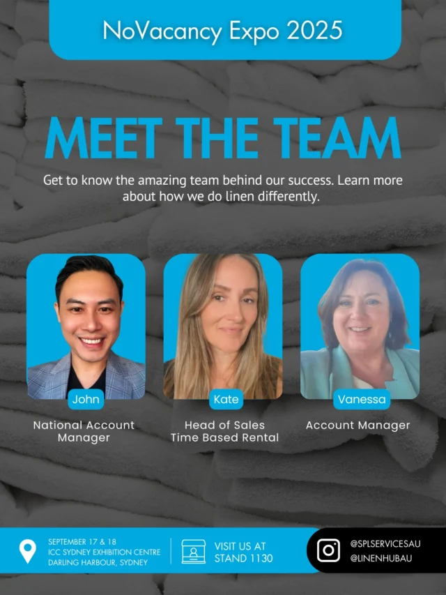 👋 Come Say Hi at NoVacancy!

Only 1 more week to go until @novacancyexpo and we’re thrilled to be part of it once again!

We’ve got something special lined up at Stand 1130, where you’ll meet our passionate team and see firsthand how we’re transforming linen services. From smarter operations to cost savings and elevated guest experiences, we’re here to help you do things differently.

Whether you're a familiar face or new to the scene, we’d love to connect.

See you there!