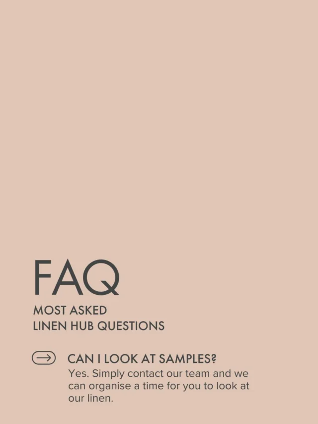 Got questions? We’ve got answers. ✨

We know that choosing a linen service is a big deal for your business, so we’re breaking down everything you need to know about how Linen Hub works.

From seeing our premium quality in person to finding your nearest collection point, we’re all about making your life easier, not more complicated.

Q: Can I look at samples?
A: Absolutely! We want you to feel the quality for yourself. Just reach out to our team, and we can organise a time for you to come by and take a look at our linen.

Have a question we didn’t cover? Drop it in the comments or send us a DM. 📥